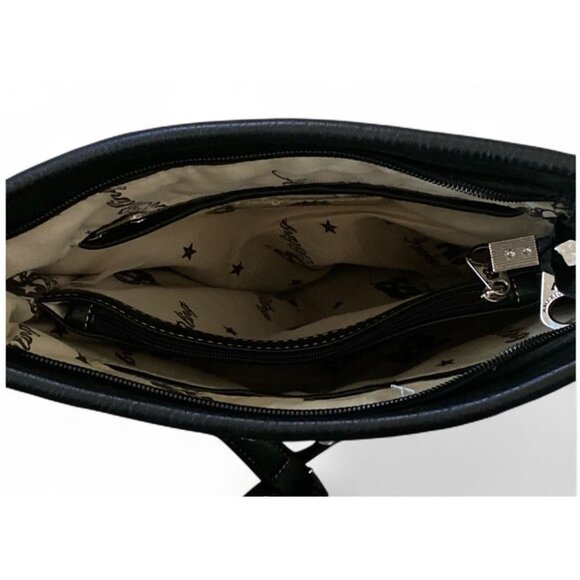 American Bling Conceal Carry Crossbody Bag Medium Black Studs & Rhinestones - Picture 5 of 5